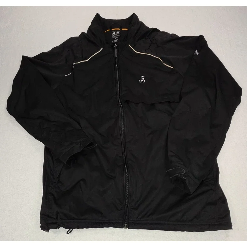 Adidas Climaproof Men's Full‑Zip Black Jacket Size XL – Lightweight Windbreaker